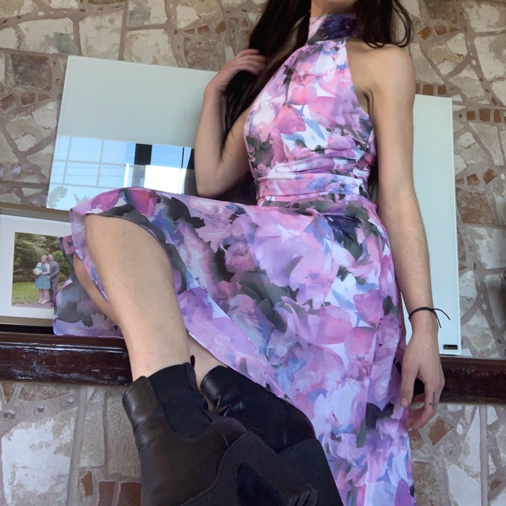 Le Chateau floral choker dress